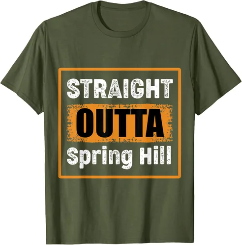 Vista 6 de Straight Outta Spring Hill Tennessee USA - Camiseta de humor vintage, Negro