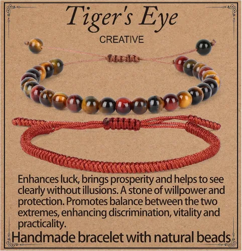 Vista 9 de LPBeads Pulsera de piedra natural hecha a mano de tamaño ajustable