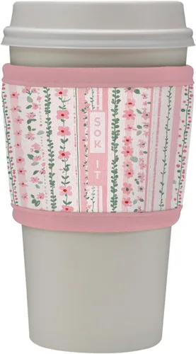 Vista 28 de Sok It HotSok Coffee & Tea - Funda de neopreno con aislamiento reutilizable (floral abstracto)