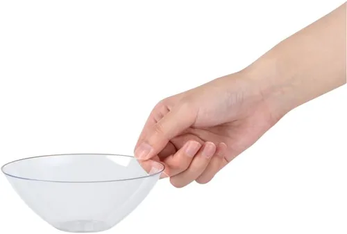 Vista 17 de Restaurantware Moderna - Cuencos de plástico de 6 onzas, 20 cuencos de ensalada desechables duraderos – Cuencos de plástico transparente resistentes
