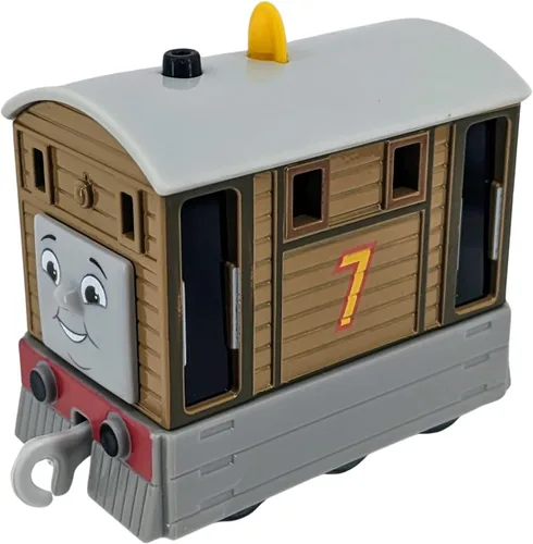 Vista 2 de Thomas & Friends Toby Metal Diecast, All Engines Go, Fisher-Price Tren de Juguete para Empujar para Niños en Preescolar de 3 años en Adelante, HTN28