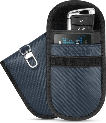 Vista 21 de TICONN 2PK Faraday - Bolsa para llavero de coche, bolsa de bloqueo RFID NFC Beige