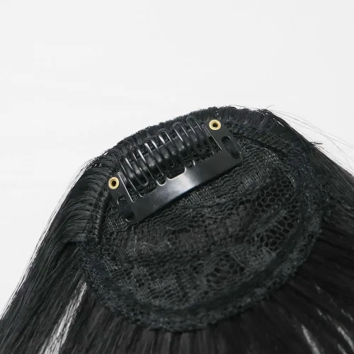 Vista 9 de Flequillo Clip de pelo sintético flequillo flequillo flequillo clip en extensiones de cabello en flecos frontal natural curvado plano limpio bang