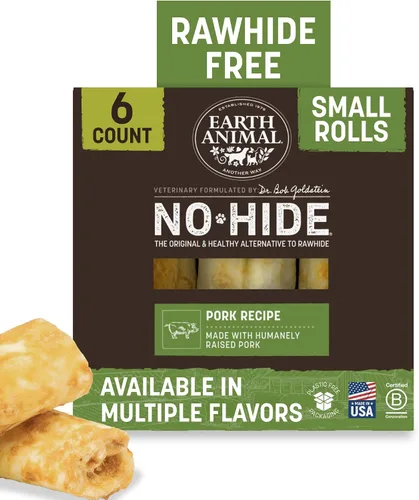 Vista 14 de Earth Animal No Hide - Masticables sin cuero para perros pequeños, sabor a tocino y queso de hamburguesa de la parrilla, libres de cuero crudo - 6