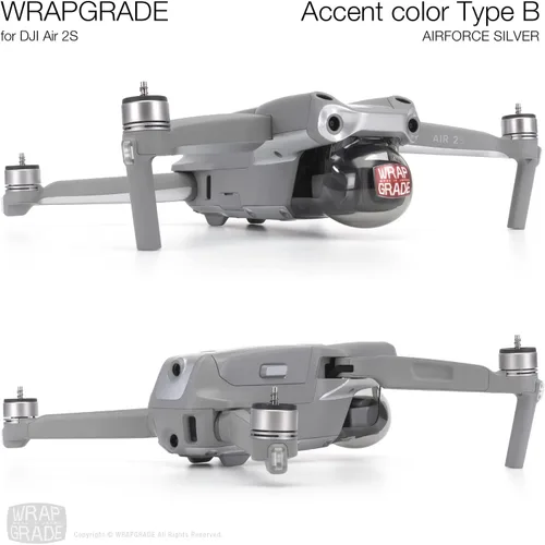 Vista 5 de WRAPGRADE Funda compatible con DJI Air 2S Color de acento B (Airforce Silver)
