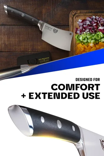 Vista 4 de Dalstrong - Cuchillo de carnicero, 4.5 pulgadas, serie Gladiador Elite, cuchillo de cocina resistente para regalo, mango negro, cuchillo afilado