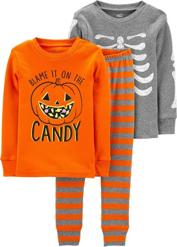 Vista 9 de Simple Joys by Carter's Conjunto de pijama de algodón ajustado de 3 piezas para bebé