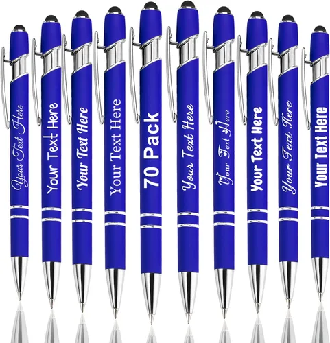 Vista 106 de Hasta 300 bolígrafos personalizados a granel con nombre personalizado con grabado gratis, puntas de lápiz capacitivo grabado, bolígrafo