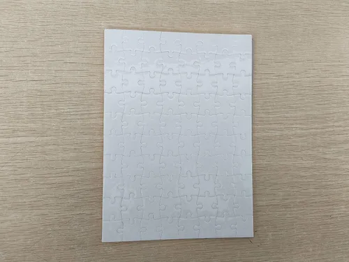 Vista 2 de Sumind 1 juego de rompecabezas de sublimación en blanco rectangular para hacer tu propio corazón blanco en forma de corazón, rompecabezas
