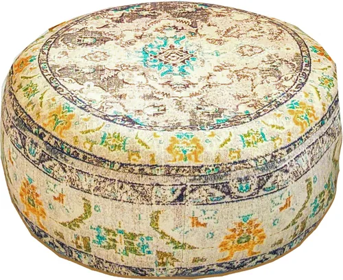 Vista 13 de Funda de almohada marroquí para suelo, color azul, redondo, estilo bohemio, decoración de habitación, zona de estar marroquí, puf otomano perfecto