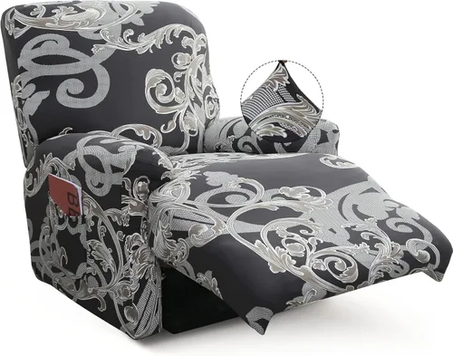 Vista 13 de Iauddy - Funda elástica para sillón reclinable de 4 piezas, protector de muebles suave y ajustado para sillón reclinable con bolsillo, funda