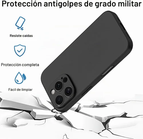 Vista 6 de Funda de teléfono personalizada para iPhone 17 16 15 14 13 12 11 (Air/Pro Max/Pro/Mini/XR/Plus/SE) – Funda de silicona líquida mate a prueba
