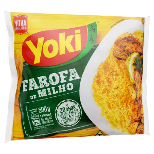 Vista 4 de Yoki Harina de maíz sazonada 17.6 oz Farofa De Milho PACK, (paquete de 1)