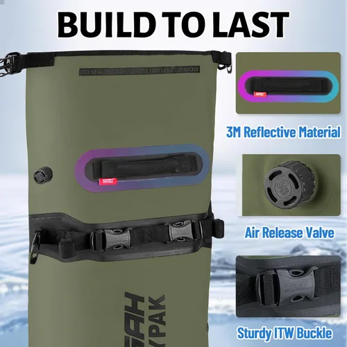 Vista 6 de Bolsa de lona impermeable de 40L y bolsa seca de 25L