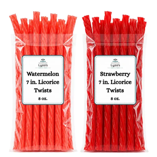 Vista 3 de Licorice Lovers Candy Bundle - Pack of 8 - Old Fashioned Jumbo 7 in. Licorice Twists - Assorted Flavors - 8 oz. Bags