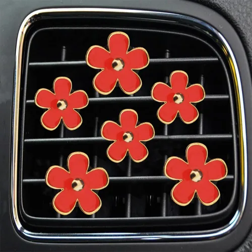 Vista 12 de Clips de ventilación de aire – 6 piezas de decoración de coche de margaritas para ventilación de aire y acondicionamiento, accesorios