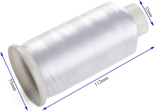 Vista 2 de Simthread 2 bobinas enormes hilo de bobina 60WT blanco y negro 5500 yardas 1 blanco 1 negro
