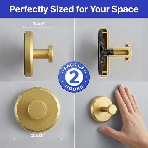 Vista 7 de HOME SO Ganchos con ventosa para toallas de ducha y baño, paquete de 2 – Ganchos de ventosa para colgar toallas, batas y abrigos – azulejos, puerta