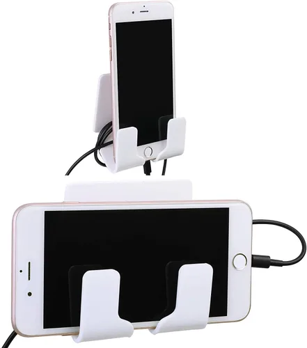 Vista 8 de Soporte de pared adhesivo para teléfonos inteligentes iPhone Montura para batería externa de pared (Negro)