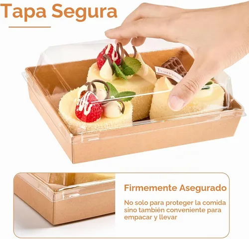 Vista 3 de Kucoele Paquete de 50 cajas de papel para embutidos de 7 x 5 pulgadas con Marrón