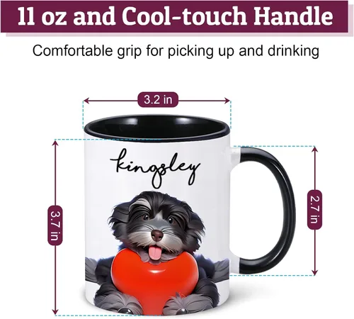Vista 4 de Taza personalizada para mascotas, taza personalizada con nombre de foto de mascota, taza personalizada para mascotas para dueños de perros, taza