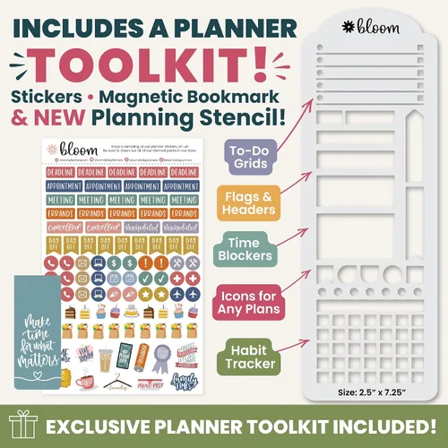 Vista 2 de bloom daily planners Agenda 2027 con plantilla para mujer