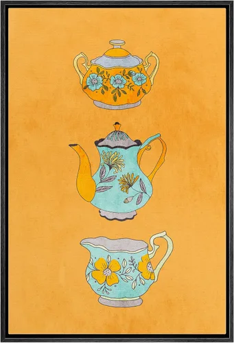 Vista 23 de SIGNWIN Lienzo enmarcado para pared, arte ornamental de neón fino, tazas de té, comida y bebida, ilustraciones culturales, arte moderno, elegante