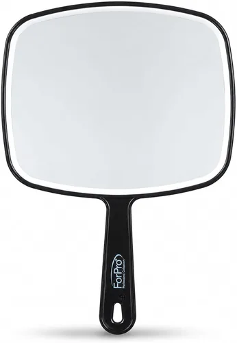 Vista 3 de ForPro Professional Collection Espejo de mano prémium con asa, 6.3 pulgadas de ancho x 9.6 pulgadas de largo, espejo de mano multiusos con reflejo
