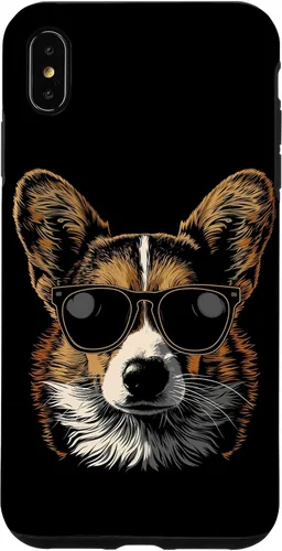 Vista 8 de iPhone 16 Corgi con gafas de sol divertido perro mamá papá Corgi caso