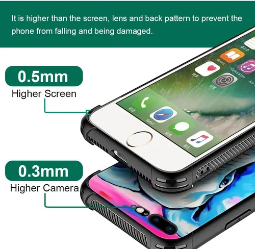 Vista 3 de Funda compatible con iPhone 8 Plus, diseño de elefantes africanos para iPhone 7 Plus, diseño de patrón a prueba de golpes, antiarañazos, carcasa