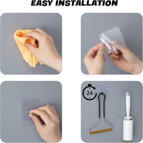 Vista 4 de YOLOPLUS+ 10 ganchos adhesivos de pared, ganchos adhesivos para colgar en la pared, ganchos adhesivos resistentes para fotos, sombreros, llaves