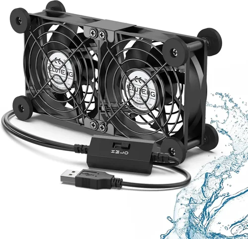 Vista 8 de ELUTENG Ventilador de computadora USB de 1.575 pulgadas de doble fila 2 en 1 ventiladores de PC USB con 3 velocidades ajustables 6500RPM Electrónica