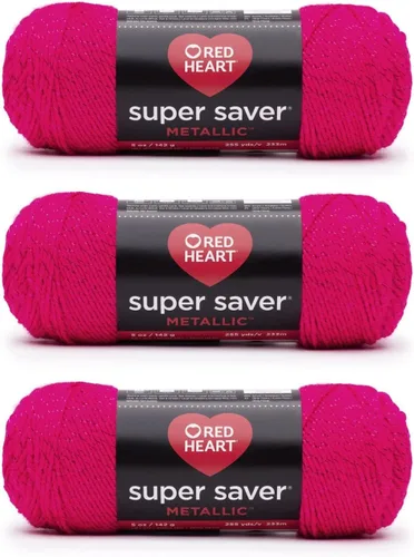 Vista 8 de Red Heart Super Saver - Hilo metálico negro – Paquete de 3 unidades de 5 onzas/142 gramos – Acrílico – 4 medianos (peinado) – 255 yardas