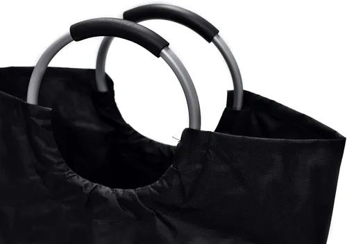 Vista 3 de Handy Laundry Bolsa con asas – 60L – Cesta plegable de tela para lavandería – Cesta de lavandería para dormitorio – Impermeable – Plegable