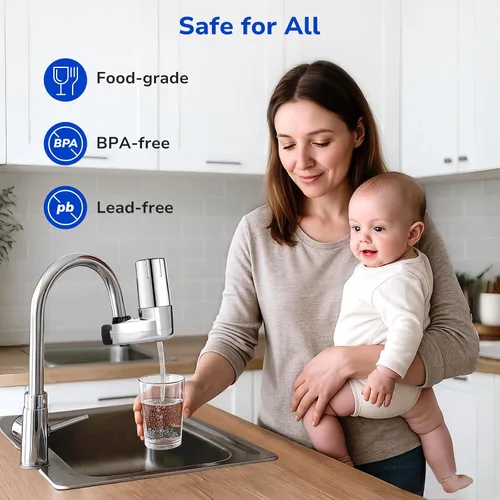 Vista 5 de Fil-Fresh Paquete de 3 filtros de agua de repuesto para sistema de filtración de grifos Brita®, certificado NSF para reducir el cloro, sin BPA, dura