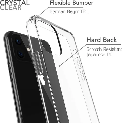 Vista 3 de Luvvitt Clear View - Carcasa diseñada para iPhone 11 Pro + protector de pantalla de vidrio templado para Apple iPhone XI 11 Pro de 5.8 pulgadas