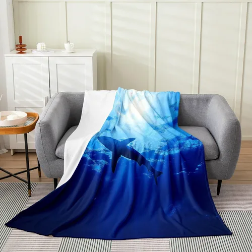 Vista 30 de Erosebridal Hammerhead Shark Flannel Blanket 40x50 Marine Life Fuzzy Plush Throw for Sofa Couch Hammerhead Shark Lover Gifts Ocean Sealife Fleece