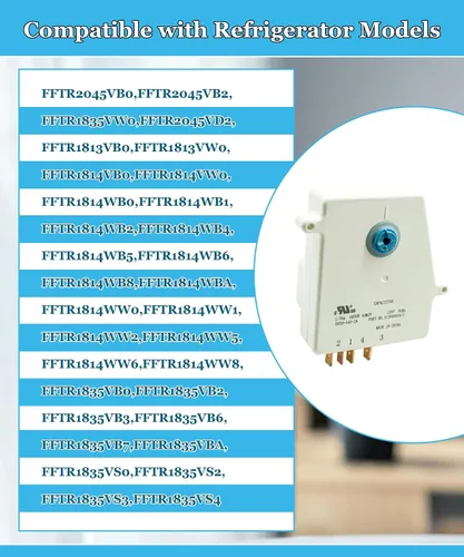 Vista 3 de 5304526183 temporizador de descongelación para refrigerador de 6 horas y 40 minutos, compatible con Frigidaire White Westinghouse Freezer LFTR1835VF