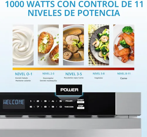 Vista 3 de Midea MM12S2ASZ Horno microondas, cajón de 1.2 pies cúbicos, acero inoxidable, cerradura de seguridad para niños