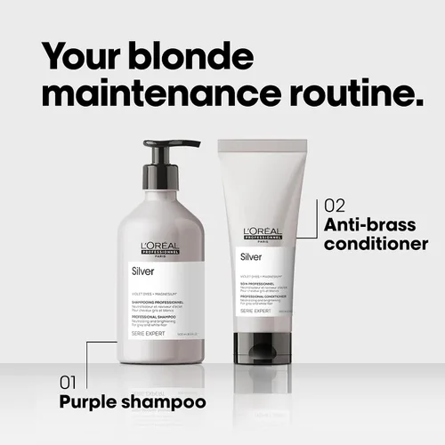 Vista 4 de L'Oréal Professionnel Paris Champú morado que deposita el color - Neutraliza los tonos amarillos no deseados para cabello natural, teñido