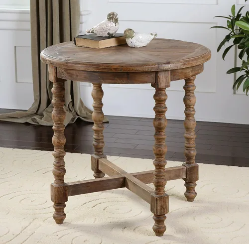 Vista 4 de Uttermost Samuelle - Mesa auxiliar de madera, color marrón