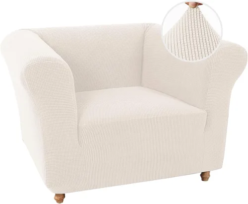 Vista 16 de Turquoize Funda elástica para silla estilo Chesterfield para sala de estar, 1 pieza, funda de sofá suave y antideslizante con tela jacquard gruesa