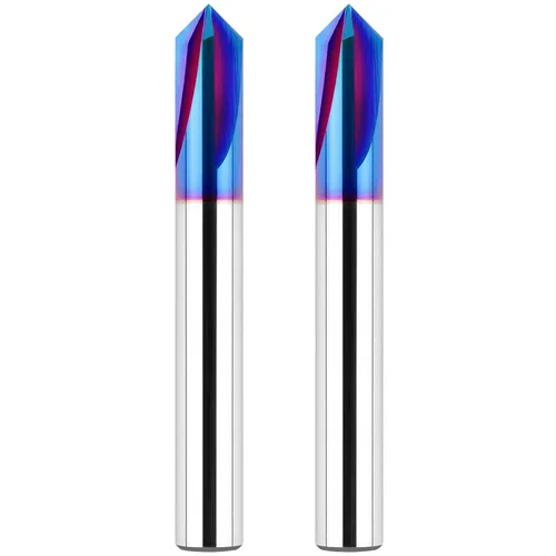 Vista 14 de EANOSIC Broca de enrutador de ranura en V de 15 grados, vástago de 1/4 pulgadas, broca de carburo sólido con revestimiento azul nano para grabado