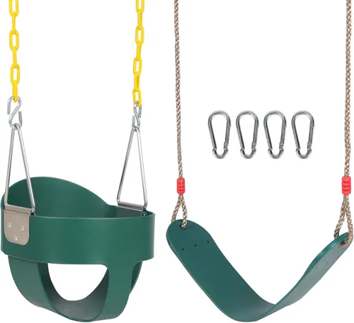 Vista 11 de RedSwing Asiento de Columpio de Cubo con Respaldo Alto para Niños Pequeños con Cadenas Recubiertas, Asiento de Columpio Resistente para Niños