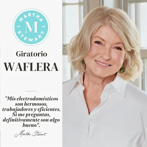 Vista 2 de Martha Stewart Máquina de gofres giratoria, placas antiadherentes