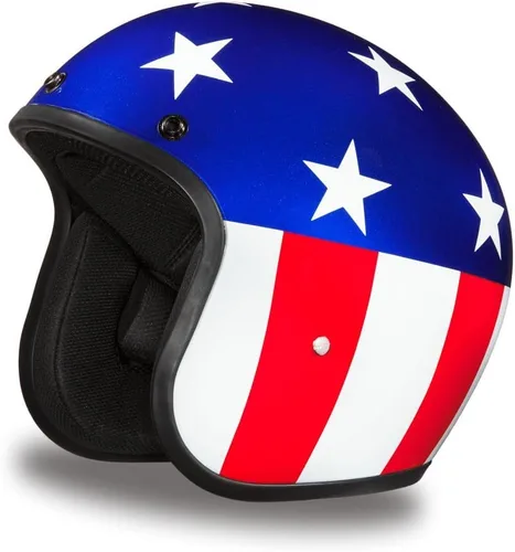 Vista 6 de Daytona Helmets Casco de motocicleta de cara abierta de 3/4 – Aprobado por DOT [Capitán América] [S]