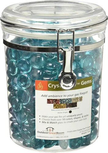 Vista 4 de Outdoor GreatRoom Co - Rocas de vidrio para hogueras (5 libras) de vidrio templado para fuego, piedras de roca de vidrio templado para fogata