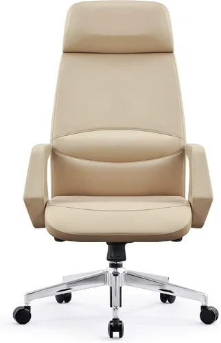 Vista 8 de LUCKYERMORE Silla de oficina ejecutiva ergonómica de cuero para el hogar, silla de escritorio con posición de bloqueo ajustable y cómoda