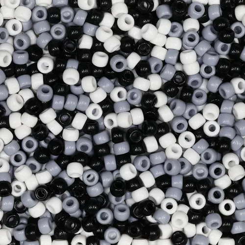 Vista 16 de Crafts Cuentas negras de 0.236 x 0.354 in, cuentas de poni en total alrededor de 1000 piezas Negro