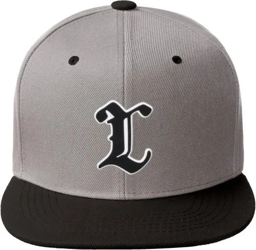 Vista 1069 de Daxton Gorra clásica con visera de billete plano con letras del alfabeto inglés antiguo de la A a la Z